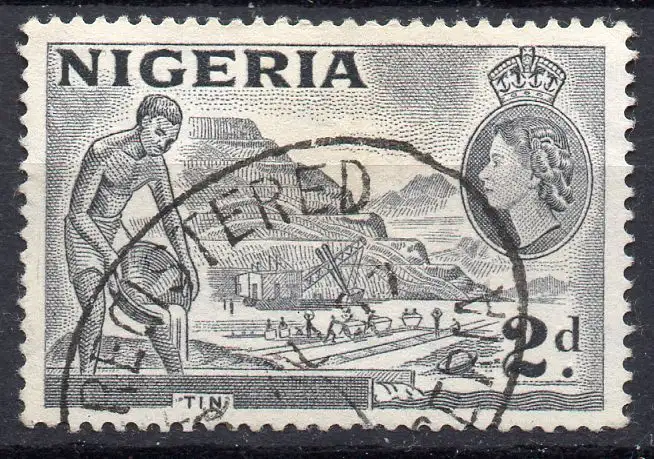 Nigeria, Mi-Nr. 75 d gest., Zinnabbau