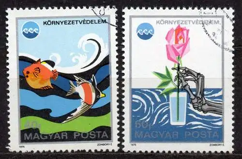 Ungarn, Mi-Nr. 3070 + 3071 gest., Umweltschutz