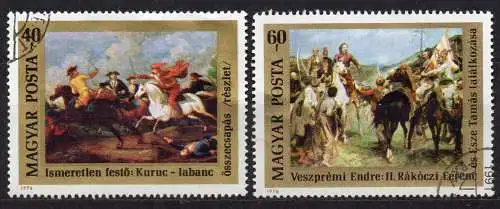 Ungarn, Mi-Nr. 3108 + 3109 gest., 300. Geburtstag von Fürst Rákóczi II. - Gemälde