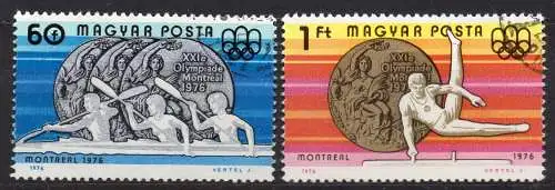 Ungarn, Mi-Nr. 3165 + 3166 gest., Medaillengewinne ungarischer Sportler bei Olympia 1976 Montreal