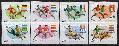 Ungarn, Mi-Nr. 3284 - 3291 **, kompl., Fußball-Weltmeisterschaft Argentinien 1978