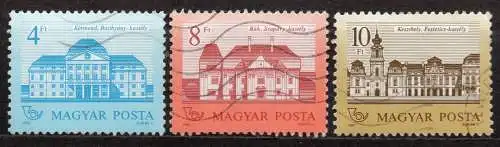 Ungarn, Mi-Nr. 3856 A, 3859 A + 3901 A gest., Schlösser