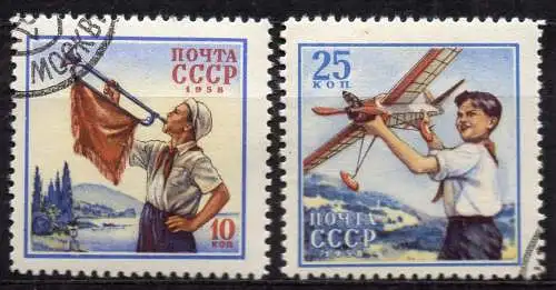 Sowjetunion, Mi-Nr. 2087 - 2088 gest., kompl., Jugendorganisation "Pioniere"