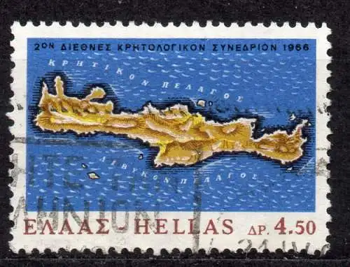 Griechenland, Mi-Nr. 908 gest., Karte der Insel Kreta