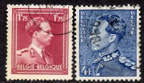 Belgien, Mi-Nr. 874 + 875 gest., König Leopold III.