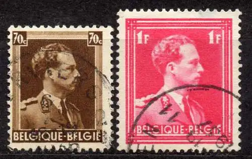 Belgien, Mi-Nr. 423 + 424 gest., König Leopold III.