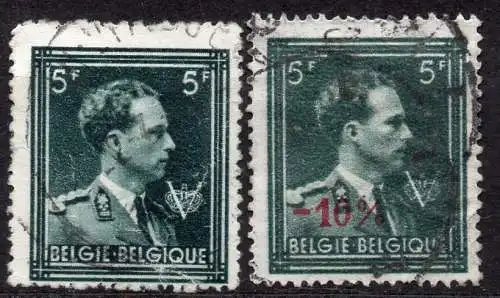 Belgien, Mi-Nr. 691 A + 750 gest., König Leopold III.