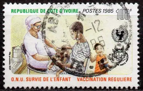Elfenbeinküste, Mi-Nr. 876 gest., Kampagne für das Überleben der Kinder