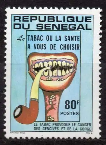 Senegal, Mi-Nr. 750 **, Antiraucherkampagne