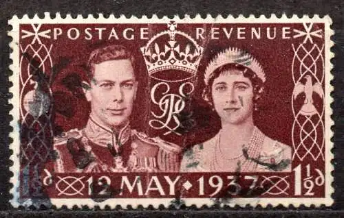 Großbritannien, Mi-Nr. 197 gest., Krönung von König Georg VI.