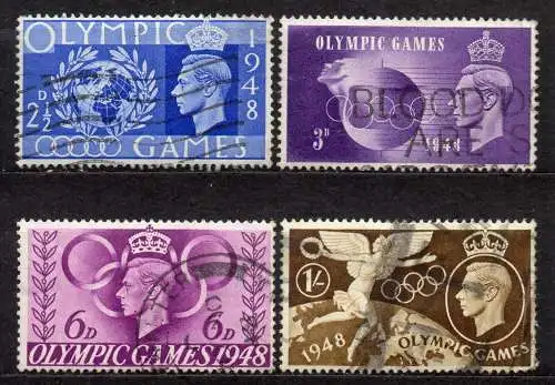 Großbritannien, Mi-Nr. 237 - 240 gest., kompl., Olympische Sommerspiele London 1948