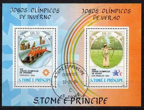 Sao Tomé & Principe, Block Mi-Nr. 142 gest., Olympische Spiele 1984