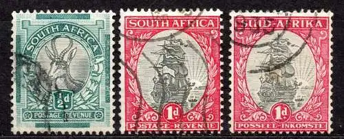 Südafrika, Mi-Nr. 75, 77 I + 78 I gest., Szenen aus Südafrika