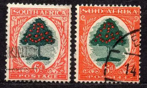 Südafrika, Mi-Nr. 87 III + 88 II gest., Szenen aus Südafrika