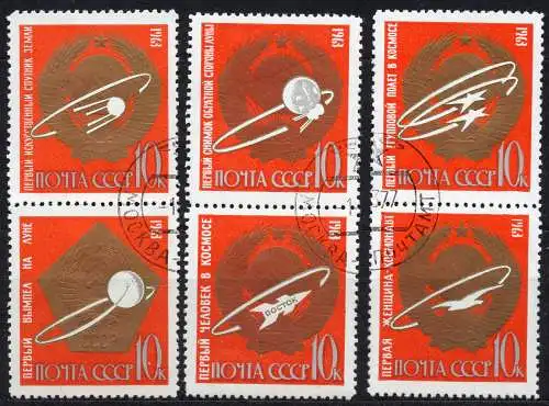 Sowjetunion, Mi-Nr. 2852 - 2857 gest., kompl., Erforschung des Kosmos