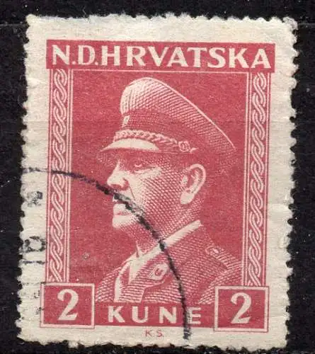 Kroatien, Mi-Nr. 133 gest., Staatspräsident Pavelic