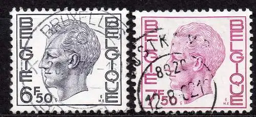 Belgien, Mi-Nr. 1796 + 1803 gest., König Baudouin