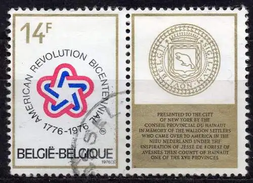 Belgien, Mi-Nr. 1849 gest., mit Zf., 200 Jahre Unabhängigkeit der Vereinigten Staaten