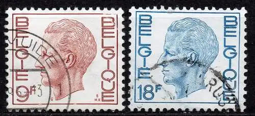 Belgien, Mi-Nr. 2014 + 2015 gest., König Baudouin