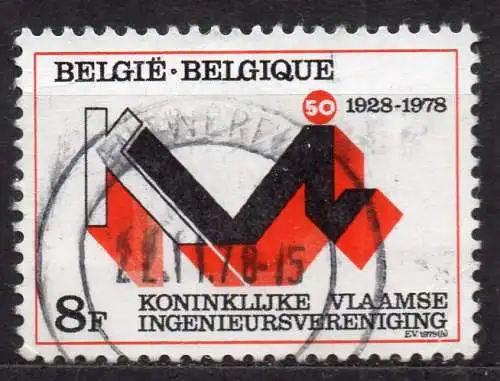 Belgien, Mi-Nr. 1963 gest., 50 Jahre Königlich-Flämischer-Ingenieurverband