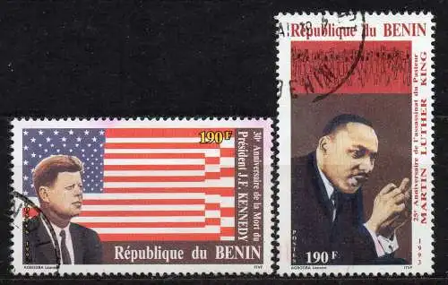 Benin, Mi-Nr. 547 - 548 gest., kompl., John F. Kennedy + Martin Luther King