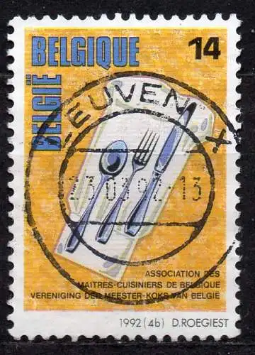 Belgien, Mi-Nr. 2498 gest., Berufe: 10 Jahre Vereinigung der Meisterköche Belgiens