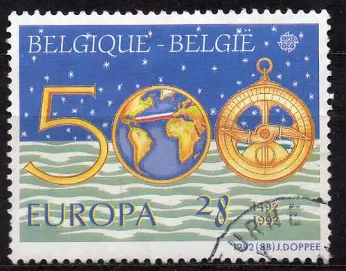 Belgien, Mi-Nr. 2507 gest., 500. Jahrestag der Entdeckung von Amerika