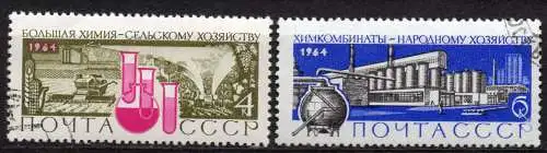 Sowjetunion, Mi-Nr. 2993 - 2994 gest., kompl., Chemie für die Volkswirtschaft