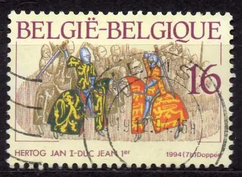Belgien, Mi-Nr. 2605 gest., Geschichte: 700. Todestag von Herzog Jan I.