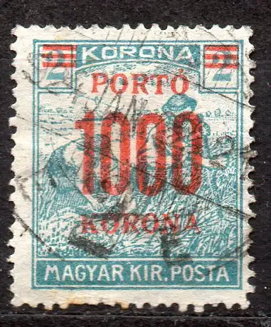 Ungarn, Portomarke Mi-Nr. 89 gest., Schnitter mit Aufdruck
