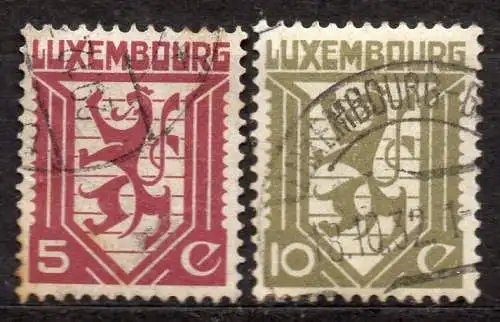 Luxemburg, Mi-Nr. 232 - 233 gest., kompl., Löwe