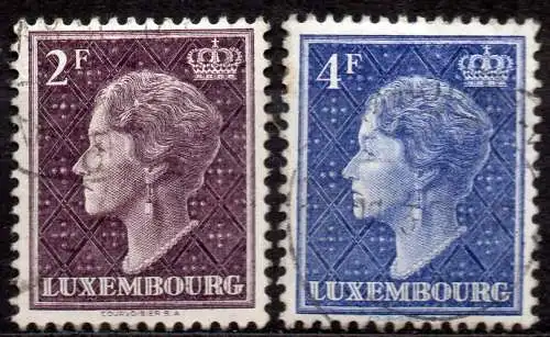Luxemburg, Mi-Nr. 453 + 457 gest., Großherzogin Charlotte