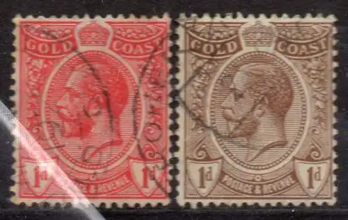 Ghana - Goldküste, Mi-Nr. 63 + 76 gest., König Georg V.