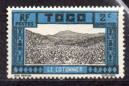 Togo, Portomarke Mi-Nr. 9 **, Baumwollplantage