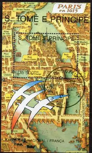 Sao Tomé & Principe, Block Mi-Nr. 265 gest., Französische Nationalausstellung