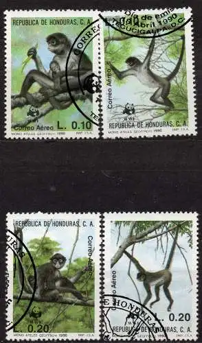 Honduras, Mi-Nr. 1084 - 1087 gest., kompl., Affen - WWF