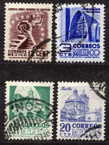 Mexiko, Mi-Nr. 950, 967, 969 + 971 gest., Landesmotive
