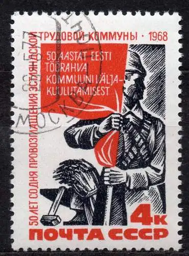 Sowjetunion, Mi-Nr. 3566 gest., 50. Jahrestag der Estnischen Arbeiter-Kommune