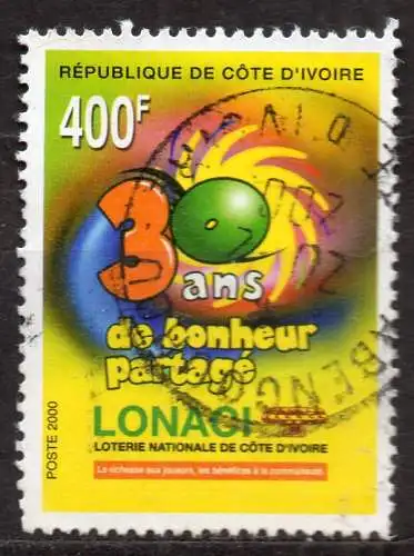 Elfenbeinküste, Mi-Nr. 1255 gest., 30 Jahre Staatslotterie