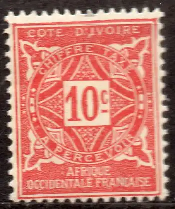 Elfenbeinküste, Portomarke Mi-Nr. 10 **, Ornament