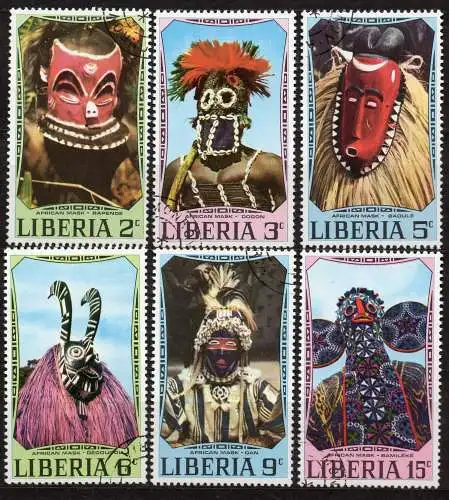 Liberia, Mi-Nr. 769 u. a. gest., Masken