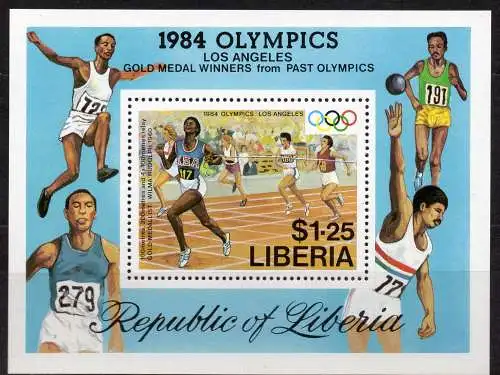 Liberia, Block Mi-Nr. 108 **, Olympische Sommerspiele 1984 Los Angeles