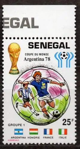 Senegal, Mi-Nr. 671 **, Fußball-WM Argentinien 1978