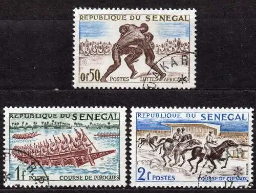 Senegal, Mi-Nr. 245, 246 + 247 gest., Sport