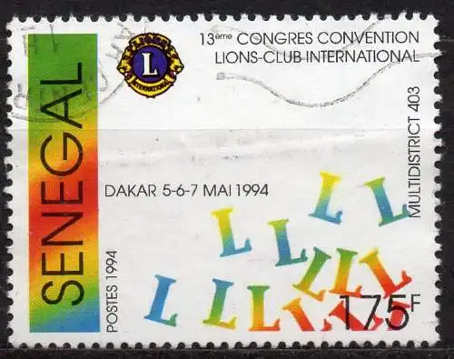 Senegal, Mi-Nr. 1316 gest., Lions International