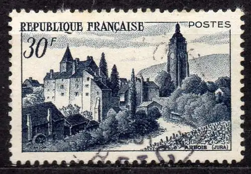 Frankreich, Mi-Nr. 923 gest., Bauwerke: Arbois mit Schloß Bontemps