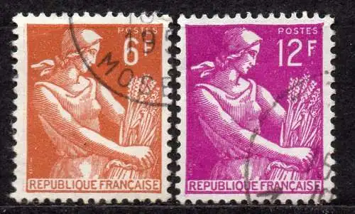 Frankreich, Mi-Nr. 1148 - 1149 gest., kompl., Bäuerin