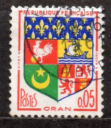 Frankreich, Mi-Nr. 1321 gest., Stadtwappen: Oran (Algerien)