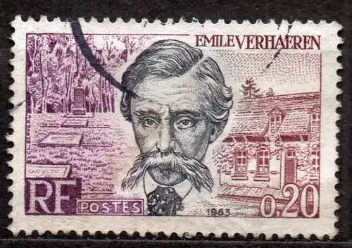 Frankreich, Mi-Nr. 1433 gest., Bedeutende Europäer: Emile Verhaeren