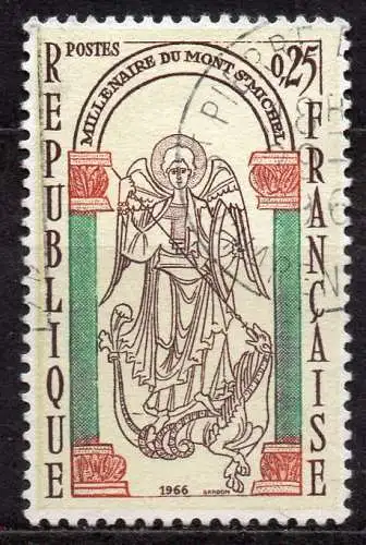 Frankreich, Mi-Nr. 1544 gest., 1000 Jahre Kloster Mont-Saint-Michel